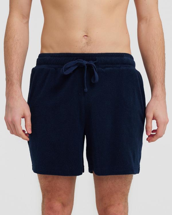 Vacay Swimwear - Navy Terry Shorts - Shorts (Blue) Navy Terry Shorts