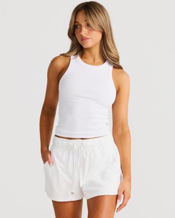 Vacay Swimwear - Terry Lounge Short White - Shorts (White) Terry Lounge Short White