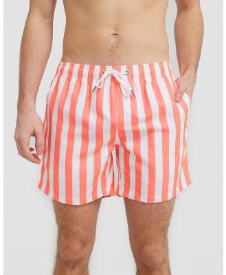 Vacay Swimwear - Valencia Swim Shorts - Swimwear (Pastel Pink & White) Valencia Swim Shorts