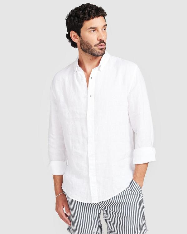 Vacay Swimwear - White Linen Shirt - Casual shirts (White) White Linen Shirt