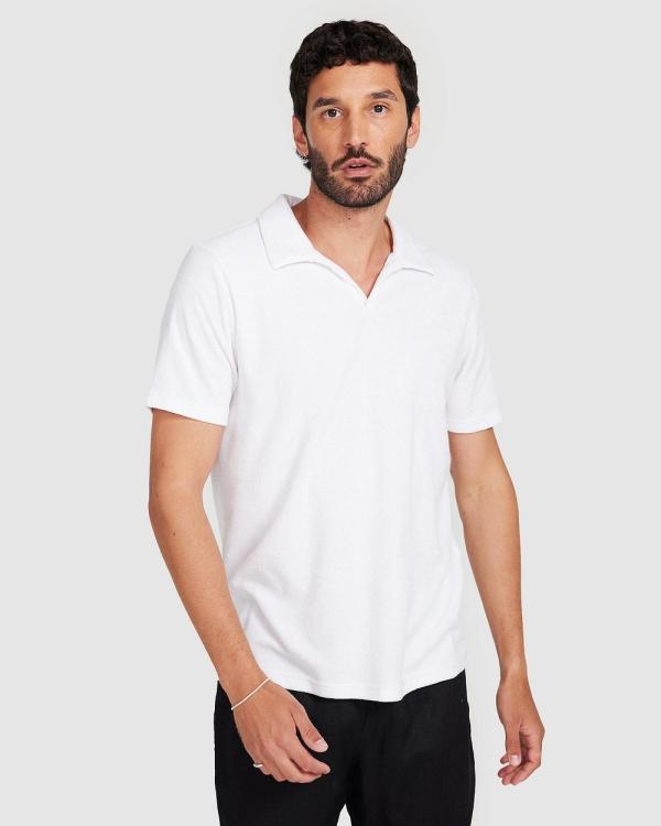 Vacay Swimwear - White Terry Polo - Casual shirts (White) White Terry Polo