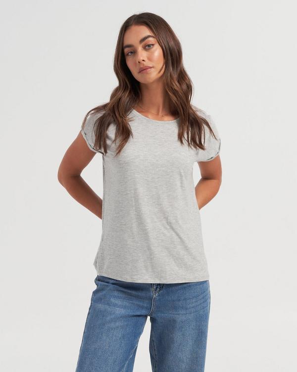 Vero Moda - Ava Short Sleeve Tee - T-Shirts & Singlets (Grey) Ava Short Sleeve Tee