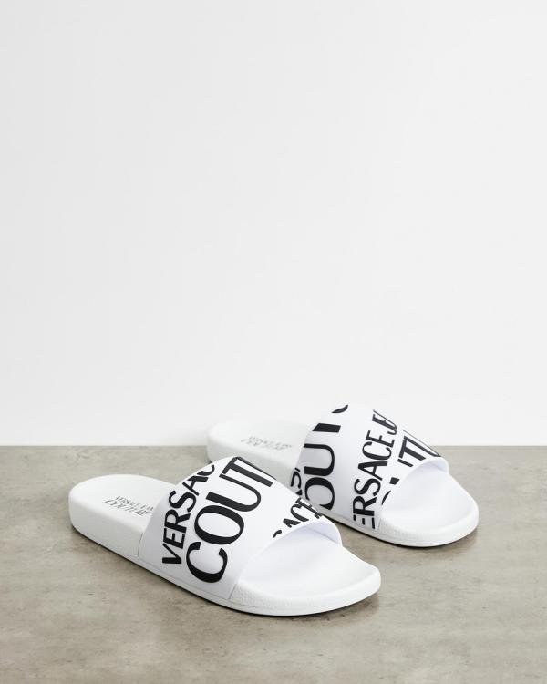 Versace Jeans Couture - Pool Slides   Men's - Casual Shoes (White) Pool Slides - Men's