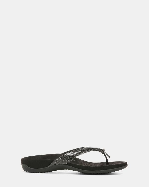 Vionic - Bella Toe Post Sandals - All thongs (Black Tile) Bella Toe Post Sandals