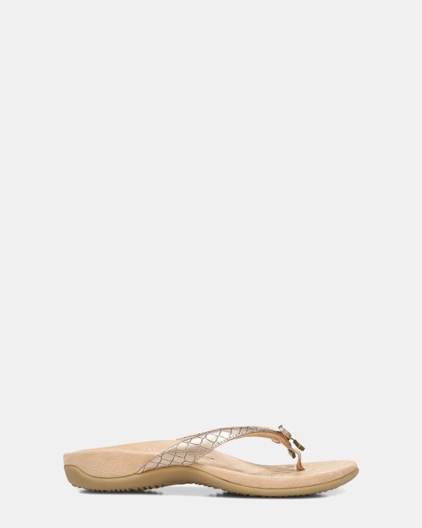 Vionic - Bella Toe Post Sandals - All thongs (Rose Gold Metallic Croc) Bella Toe Post Sandals