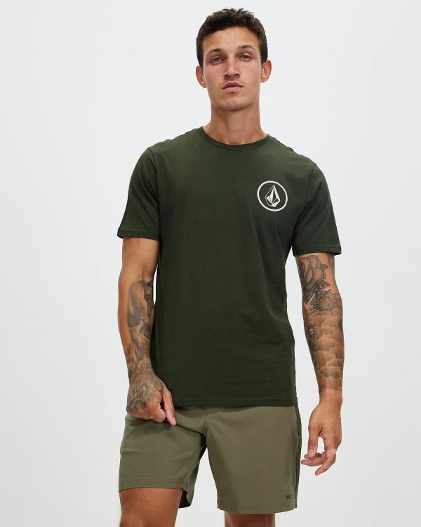 Volcom - Mini Circle Stone Short Sleeve Tee - T-Shirts & Singlets (Dark Green) Mini Circle Stone Short Sleeve Tee