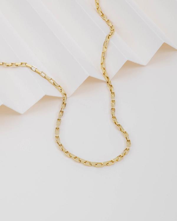 Wanderlust + Co - Alaia Box Chain Gold Necklace - Jewellery (Gold) Alaia Box Chain Gold Necklace