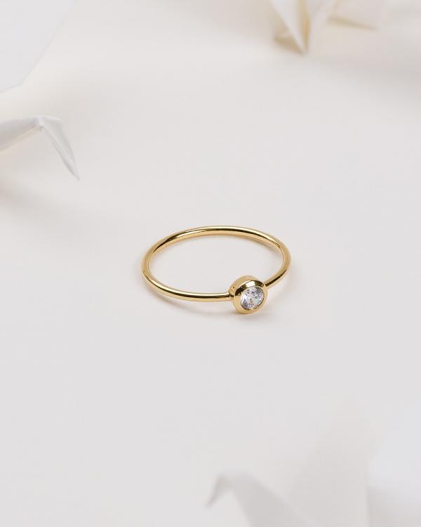 Wanderlust + Co - Brilliant Bezel 14K Gold Vermeil Ring - Jewellery (Gold) Brilliant Bezel 14K Gold Vermeil Ring