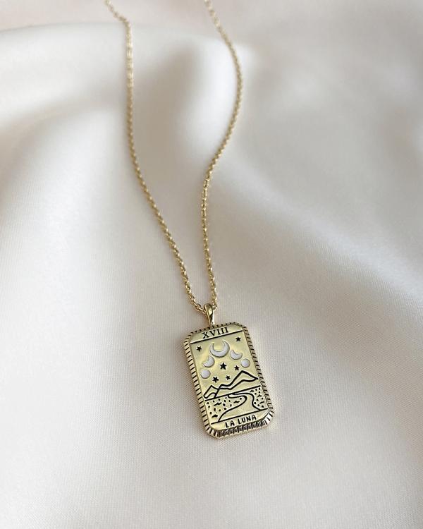 Wanderlust + Co - La Luna Gold Tarot Necklace - Jewellery (Gold) La Luna Gold Tarot Necklace