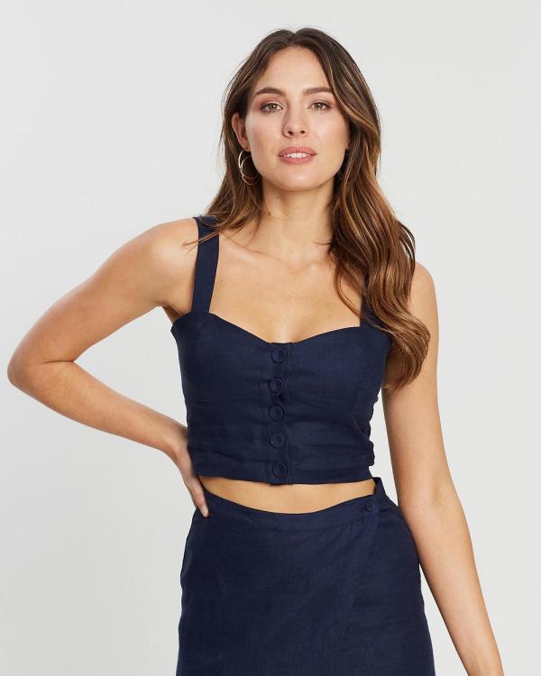 White By FTL - Lissie Top - Cropped tops (Navy) Lissie Top