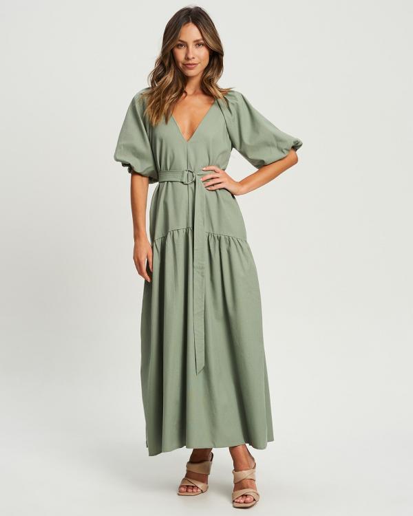 Willa - Flute Midi Dress - Dresses (Sage Green) Flute Midi Dress