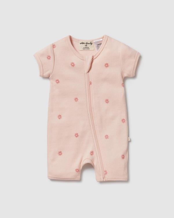 Wilson & Frenchy - Organic Boyleg Zipsuit   Babies - Bodysuits (Petit Soleil) Organic Boyleg Zipsuit - Babies