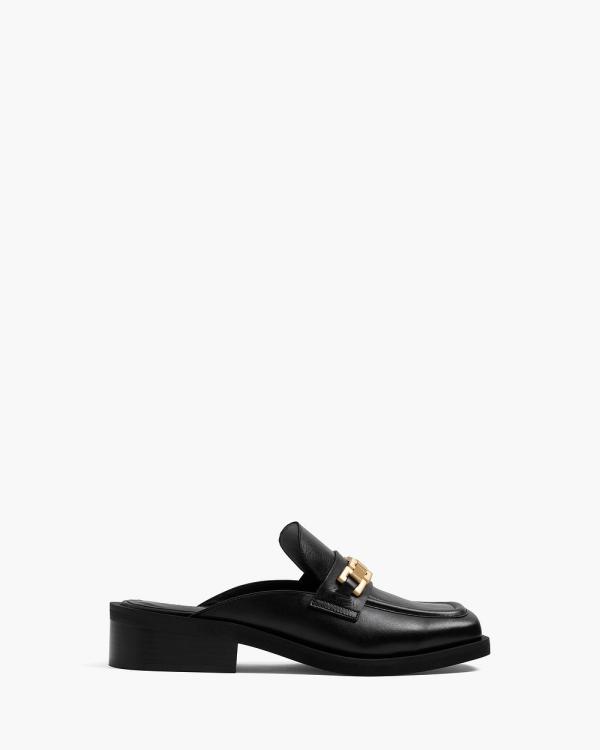 Witchery - Chunky Leather Mule Loafer With Chain - Flats (Black) Chunky Leather Mule Loafer With Chain