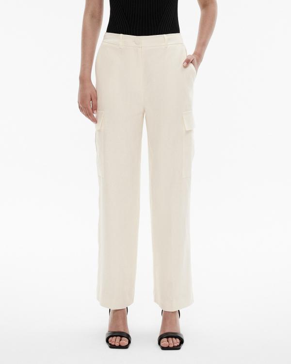 Witchery - Linen Cargo Pocket Trouser - Pants (White) Linen Cargo Pocket Trouser