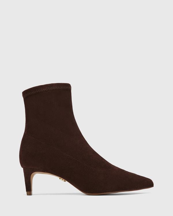 Wittner - Joan Suede Leather Kitten Heel Ankle Boots - Boots (Brown) Joan Suede Leather Kitten Heel Ankle Boots