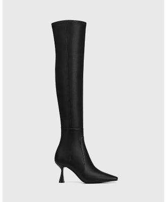 Wittner - Petrova Stretch Leather Over The Knee Boots - Boots (Black) Petrova Stretch Leather Over The Knee Boots