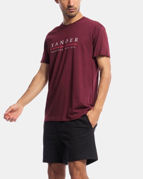 Xander - Bande Tee - Short Sleeve T-Shirts (Oxblood) Bande Tee