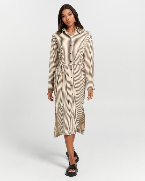 Y.A.S - Esta Cotton Shirt Dress - Dresses (Brown) Esta Cotton Shirt Dress