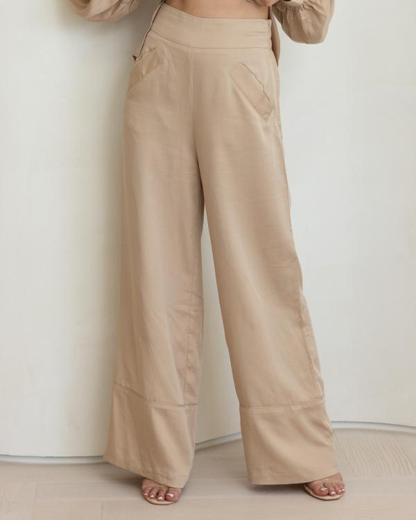 Yasmin Jay - Linen Flared Pant - Pants (beige) Linen Flared Pant