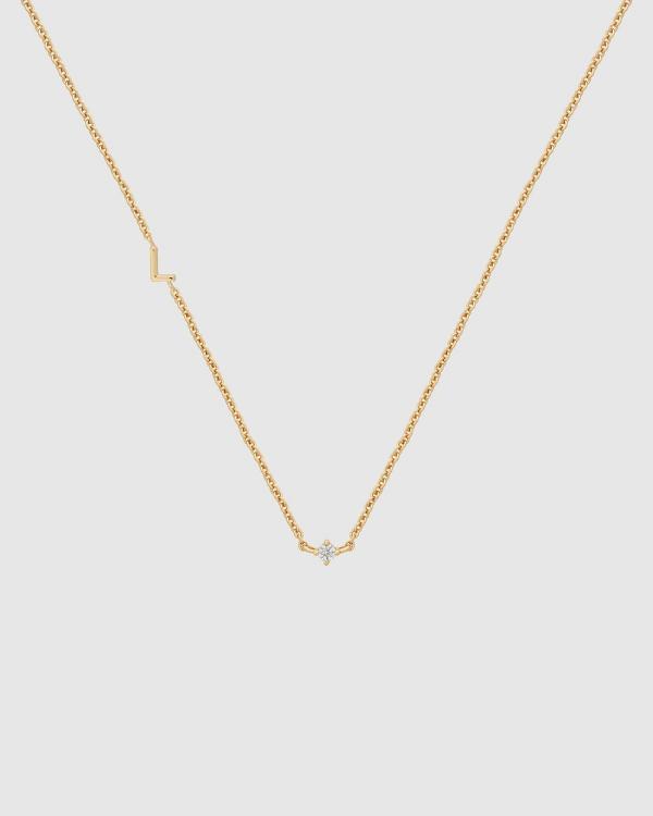 YCL Jewels - Petite Initial Necklace L - Jewellery (14k Gold Vermeil) Petite Initial Necklace L