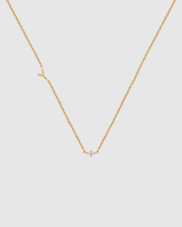 YCL Jewels - Petite Initial Necklace Y - Jewellery (14k Gold Vermeil) Petite Initial Necklace Y