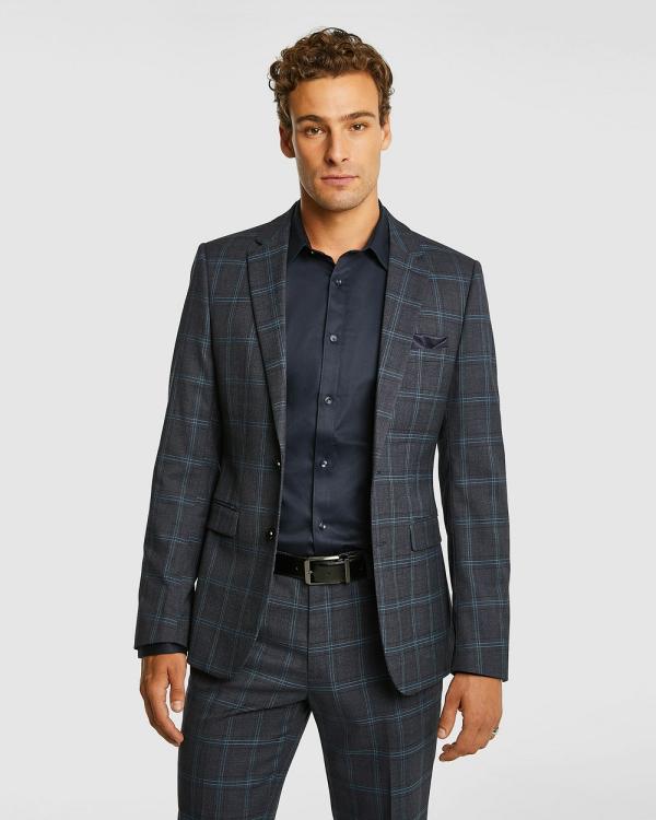 yd. - Limited Check Slim Suit Jacket - Suits & Blazers (NAVY) Limited Check Slim Suit Jacket