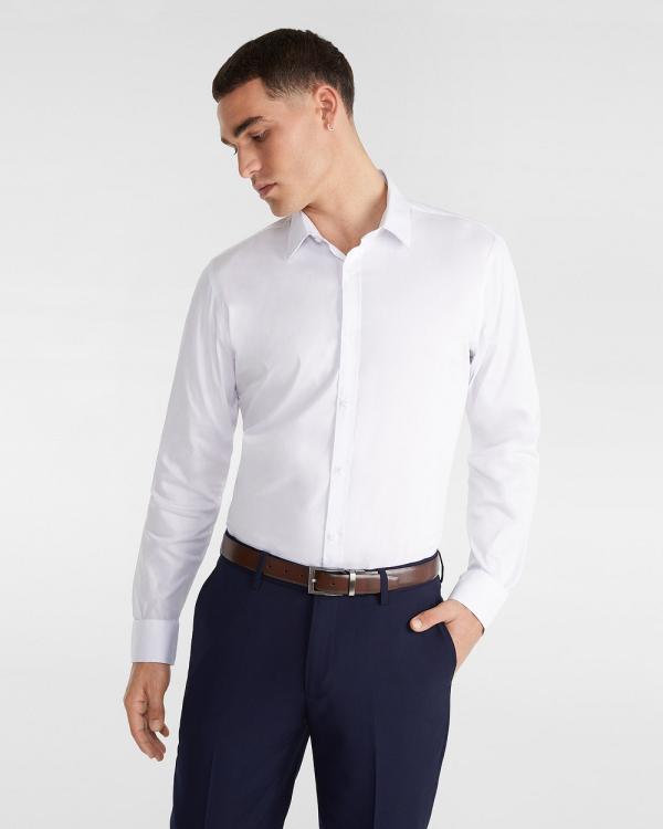yd. - Plain Stretch Slim Fit Shirt - Shirts & Polos (WHITE) Plain Stretch Slim Fit Shirt