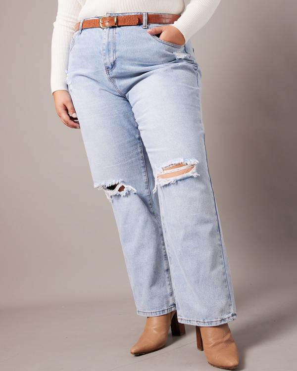 You & All - Denim Baggy Jeans High Rise - Relaxed Jeans (Blue) Denim Baggy Jeans High Rise