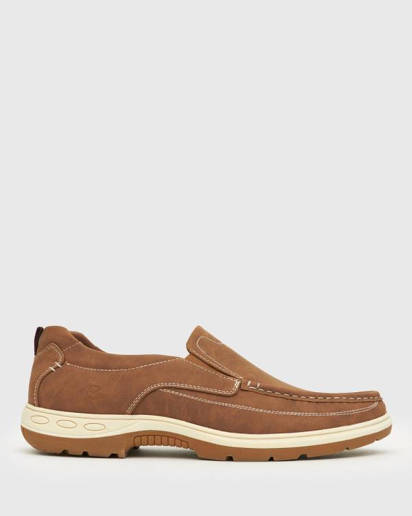 Zeroe - Gavin Slip On Boat Shoes - Casual Shoes (Brown) Gavin Slip On Boat Shoes
