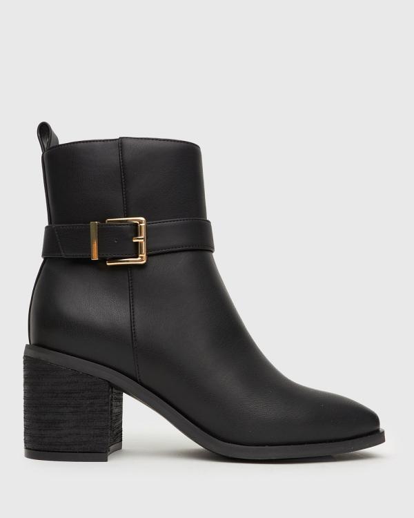 Zeroe - Gilly Buckled Strap Ankle Boots - Boots (Black) Gilly Buckled Strap Ankle Boots