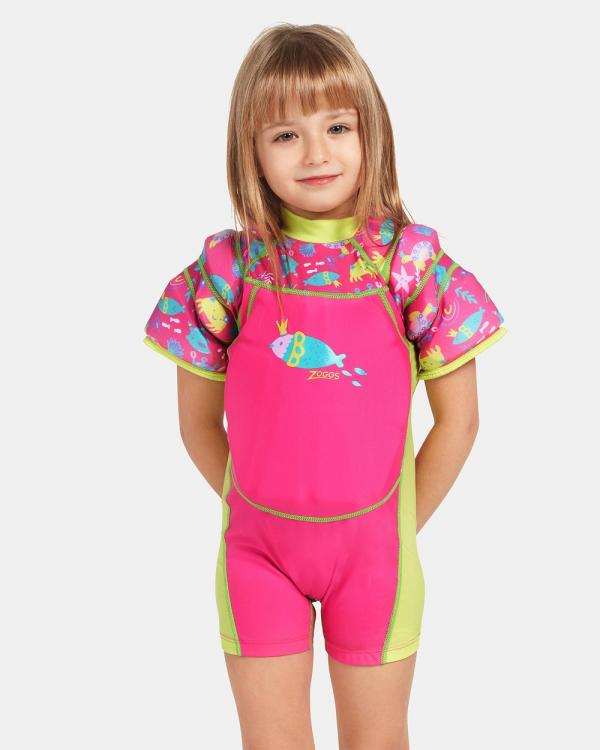 Zoggs - Sea Queen Water Wings Float Suit   Kids - One-Piece / Swimsuit (Sea Queen Print Pink) Sea Queen Water Wings Float Suit - Kids