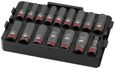 Milwaukee 49667056 - Impact Socket Set 1/2 Drive Deep Metric - 16 Piece Set