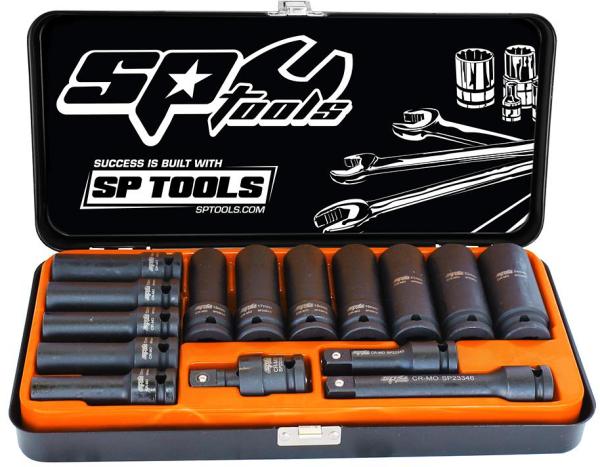 SP Tools SP20320 - Impact Socket Set 1/2 Drive 15 Piece Long Series - Metric