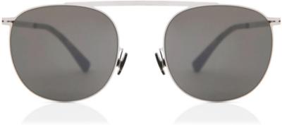 Mykita Sunglasses Erling Shiny Silver Mirror Black
