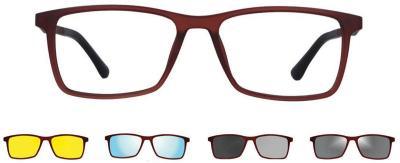 SmartBuy Collection Eyeglasses Petterbor With Clip-On Four Set U-0277 77M