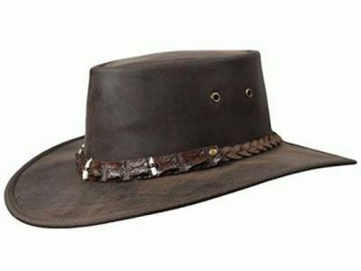 Barmah Outback Crocodile Teeth Leather Hat