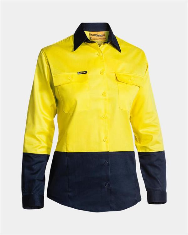 Bisley Women's Hi Vis Long Sleeve Drill Shirt