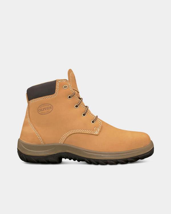 Oliver Nubuck Lace Up Ankle Safety Boot - Wheat