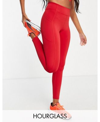 ASOS 4505 Hourglass icon legging with bum sculpt seam detail and pocket-Red
