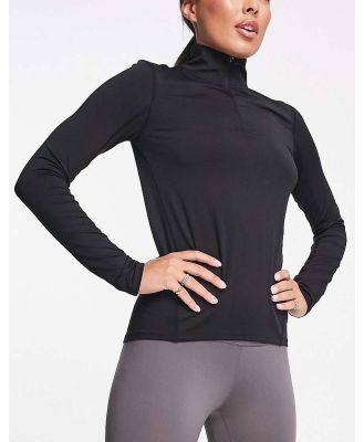 ASOS 4505 icon long sleeve top with 1/4 zip-Black