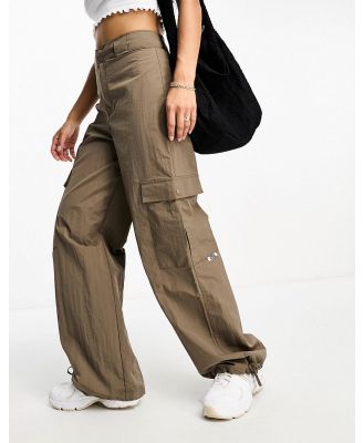 ASOS 4505 oversized utlity pants in crinkle with pockets-Brown