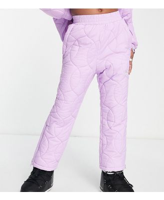 ASOS 4505 Petite ski quilted jogger salopettes-Pink