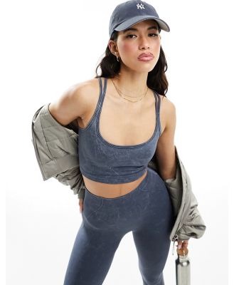 ASOS 4505 seamless singlet with strap back in blue acid wash