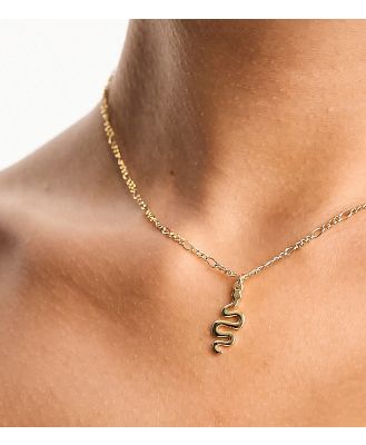ASOS DESIGN 14k gold plated necklace with snake pendant
