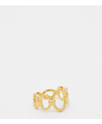 ASOS DESIGN 14k gold plated ring with graduated circle design in gold tone