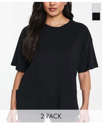 ASOS DESIGN 2 pack oversized t-shirt in black & white-Multi