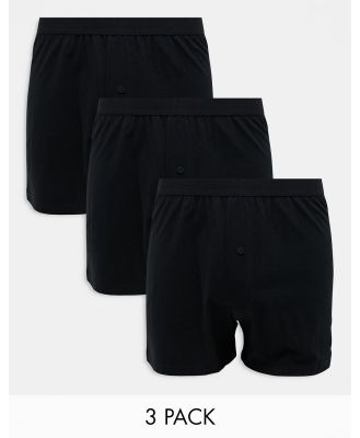 ASOS DESIGN 3 pack jersey boxers in black