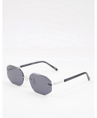 ASOS DESIGN 90s retro rimless sunglasses in black