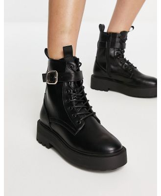 ASOS DESIGN Alix chunky lace-up ankle boots in black