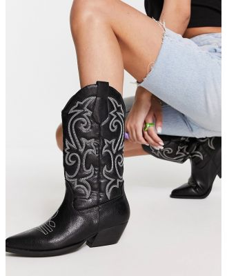 ASOS DESIGN Andi flat western knee boots in black